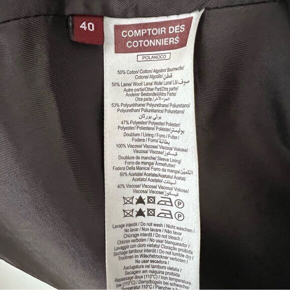 Comptoir Des Cotonniers Polanoco Military Wool Blend Black Jacket - Picture 4 of 6